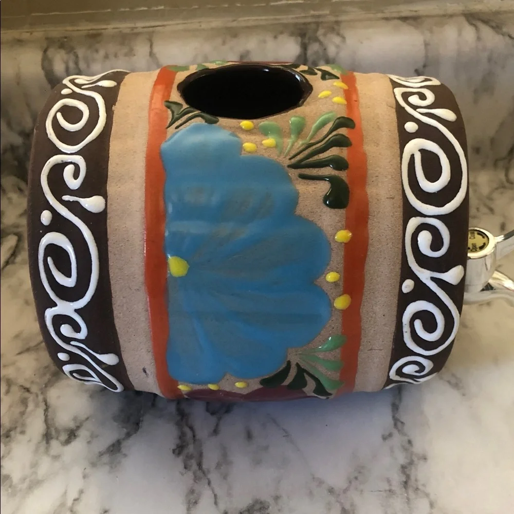 Handpainted Blue Tequila Ceramic Dispenser - Home Party Decor